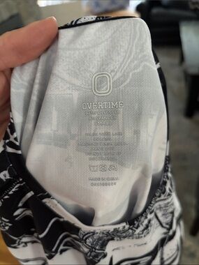 Overtime Black & White Short Sleeve Tee - Small